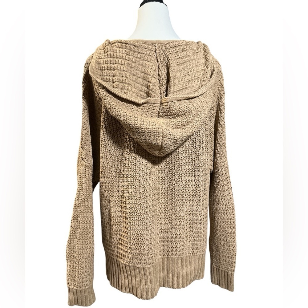 Rachel Zoe Tan V-Neck Knit Sweater with Hood - Picture 5 of 8
